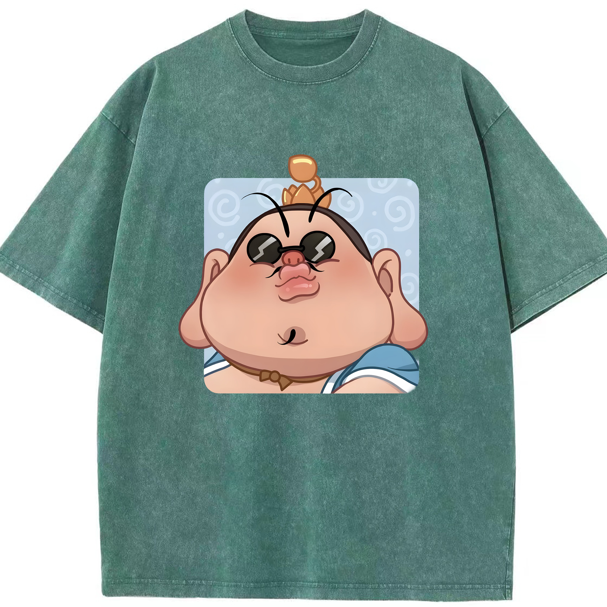 （画像用） Ne Zha 2 ナタ 魔童の大暴れ 綿100% ヴィンテージ風 半袖Tシャツ（フロントプリント）